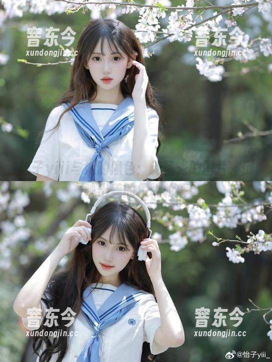 怡子yiii与她的黑色：无圣光的图片，倒映出美的模糊轮廓